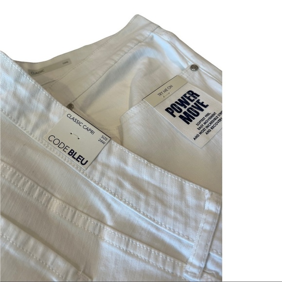 CODE BLEU Classic Straight Leg Cropped Capri White Jeans Size 22W 24W Plus NEW - Picture 10 of 14